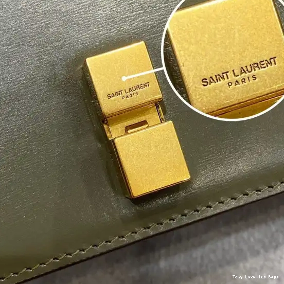 Tony Luxuries CARRE LOULOU SMOOTH YSL IN LEATHER SATCHEL 0503